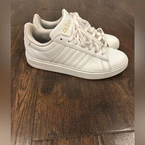 Adidas Cream Sneakers with Gold Details